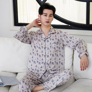 Silk Long-sleeved Pajamas Sets