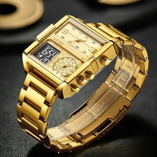 Gold Quartz Steel Watch