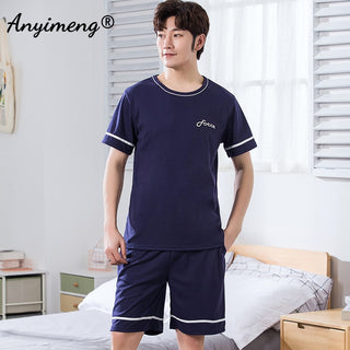 Pajamas Soft Breathable CottonSets Pullover Plaid Bottoms