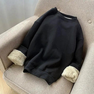 Fleece Thickened Sweatshirts O-neck Long Sleeve