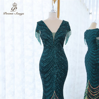 Beaded Mermaid Evening Dress