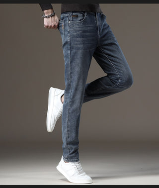 Fleece Stretch Fitted Straight Denim