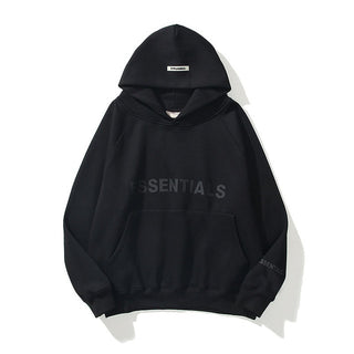 Hoodie Fleece Warm Reflective Letters Print  Oversized