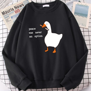 Goose Print Long Sleeves Kawaii Cartoons Pullovers