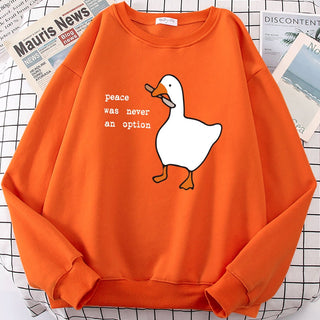 Goose Print Long Sleeves Kawaii Cartoons Pullovers