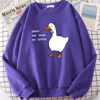 Goose Print Long Sleeves Kawaii Cartoons Pullovers