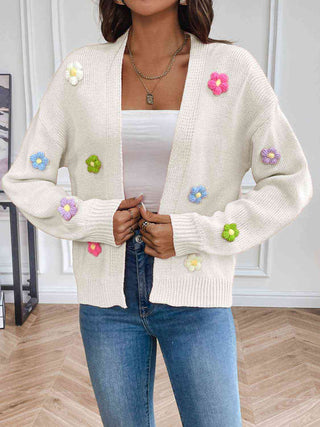 Floral Long Sleeve Open Front Cardigan  (Available in USA only)