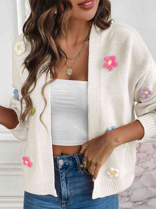 Floral Long Sleeve Open Front Cardigan  (Available in USA only)