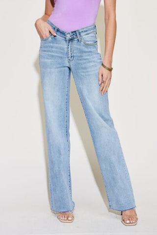 V Front Waistband Straight Jeans (Available in USA only)