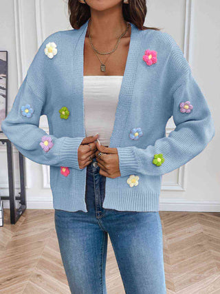 Floral Long Sleeve Open Front Cardigan  (Available in USA only)