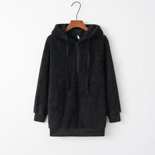 Quarter-Zip Drawstring Teddy Hoodie  (Available in USA only)