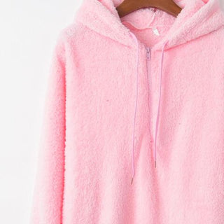 Quarter-Zip Drawstring Teddy Hoodie  (Available in USA only)