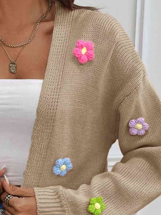 Floral Long Sleeve Open Front Cardigan  (Available in USA only)