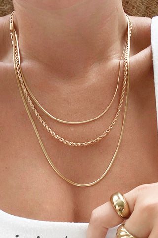 18K Gold-Plated Triple Layer Necklace (Available in USA ONLY)