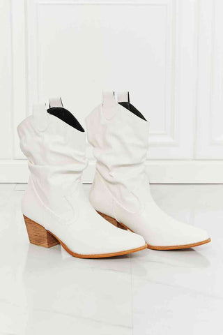 Scrunch Cowboy Boots in White (Available in USA only)