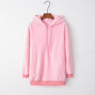 Quarter-Zip Drawstring Teddy Hoodie  (Available in USA only)