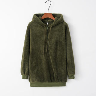 Quarter-Zip Drawstring Teddy Hoodie  (Available in USA only)